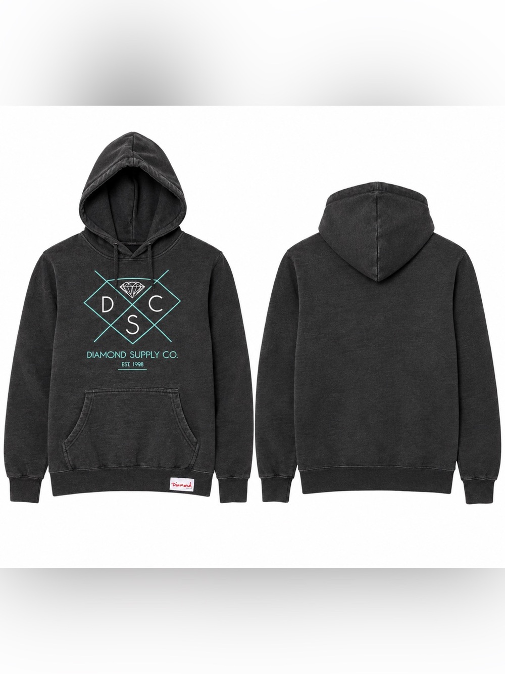 Diamond Supply Co. | Women's Charcoal Logo Hoodie Sweater | Size Medium - Picture 2 of 2